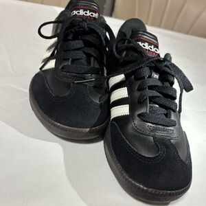 adidas Kids Samba Black with White Stripes Sneaker